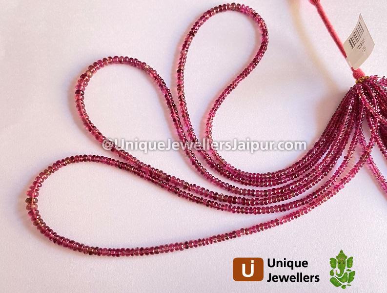 Rubellite Tourmaline Smooth Roundelle Beads